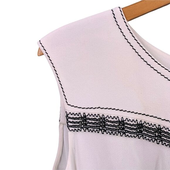 Authentic Prada Off-White Smocked Waist Crepe Dress Size Small - Picture 6 of 9